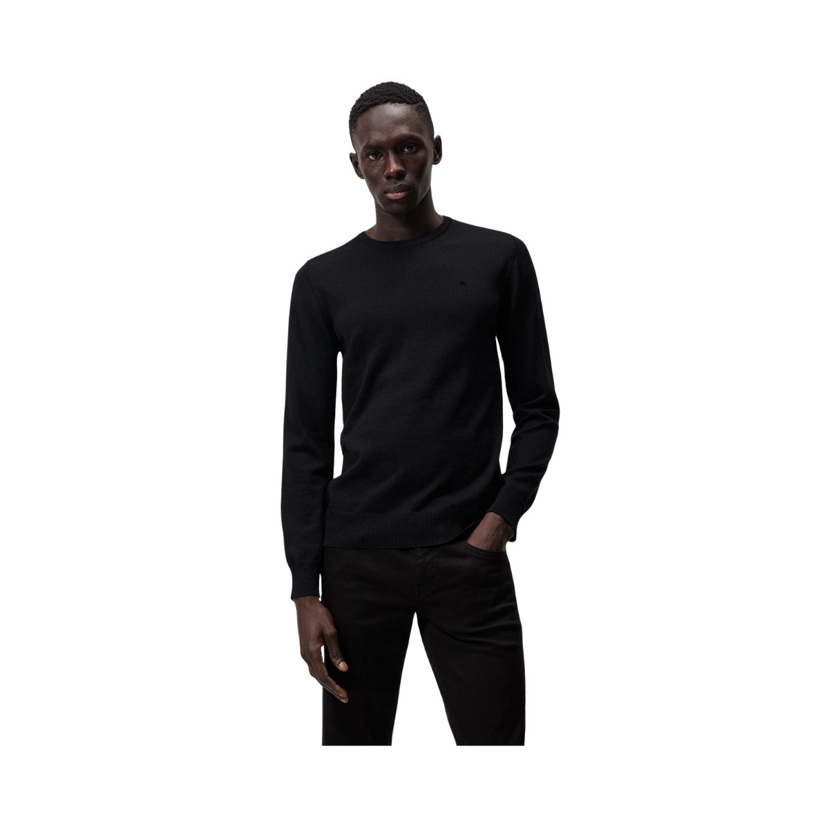 Lyle Merino Crew Neck Sweater - Black
