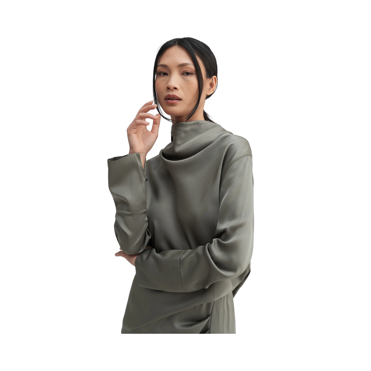 Ayumi silk blouse - Light military