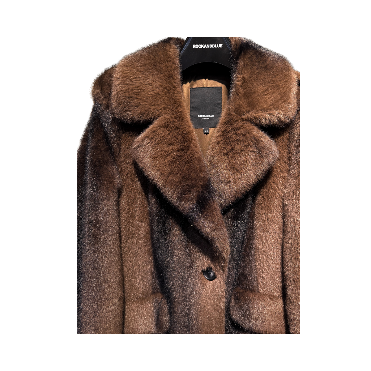 Charlene Coat - Black/Brown Stripe