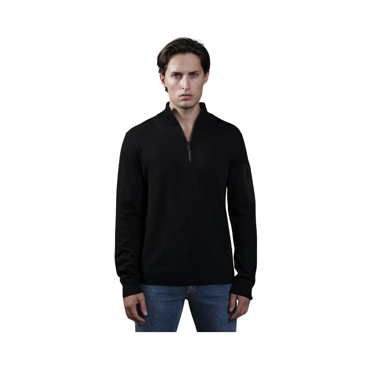 Lucca 1/2 Zip - Black