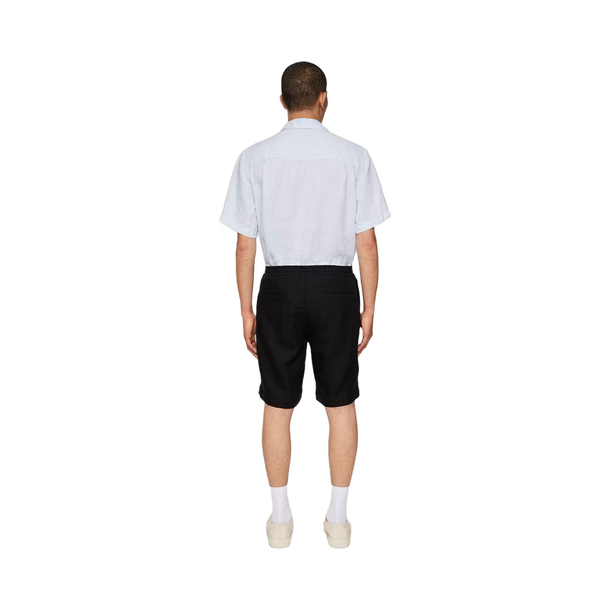 Brady Drape Linen Shorts - Black