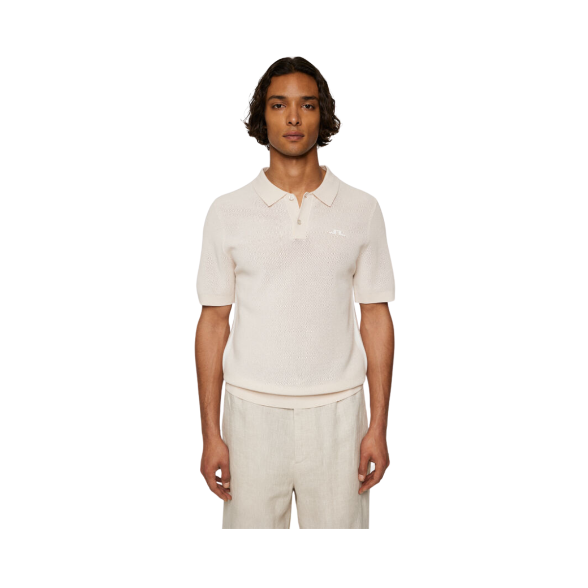 Reymond Structure Knit Polo - Moonbeam