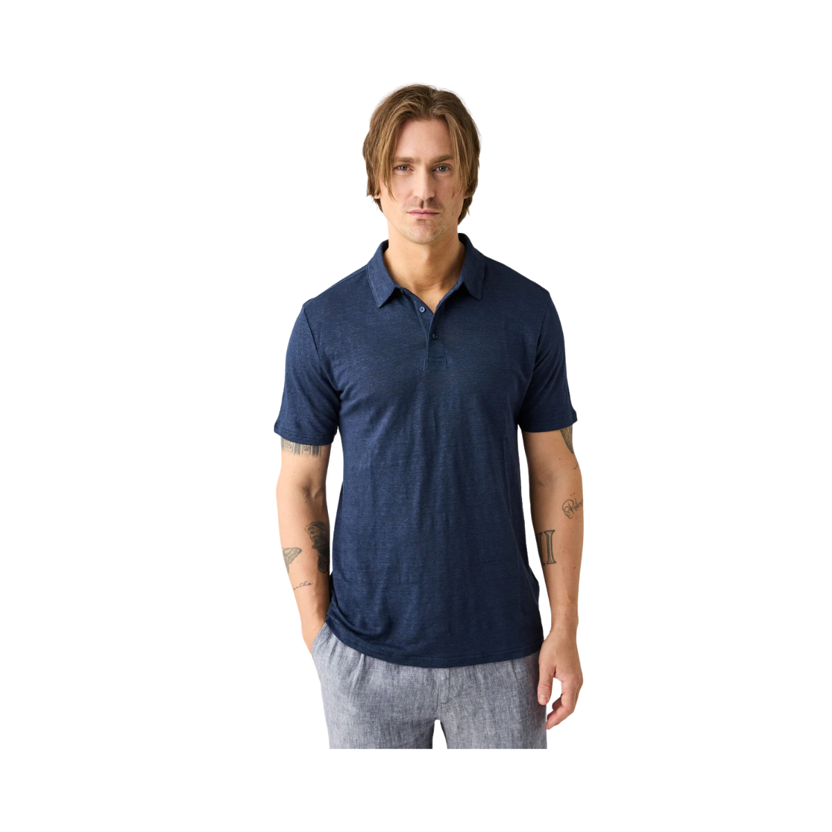 Linen polo - Total Eclipse