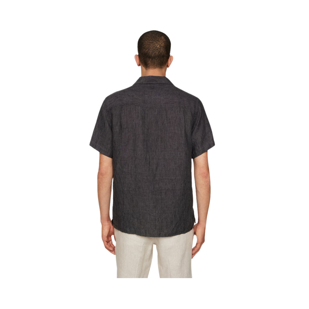 Elio Linen Melange Shirt - Black
