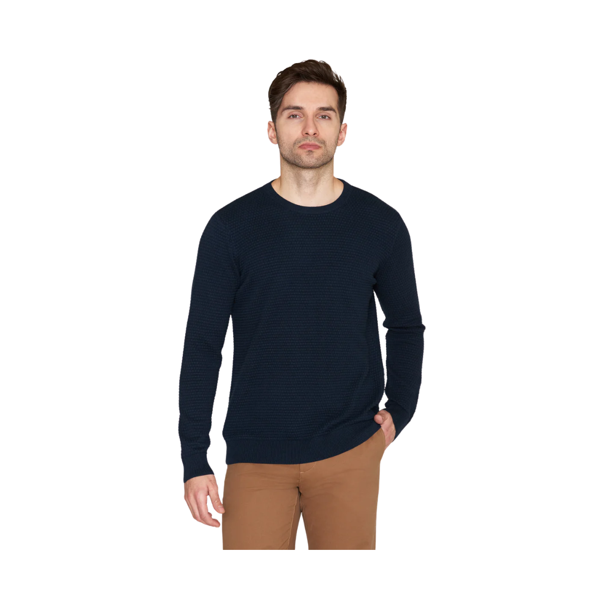 Vagn Reg Bubble Knit Crew Neck - Total Eclipse