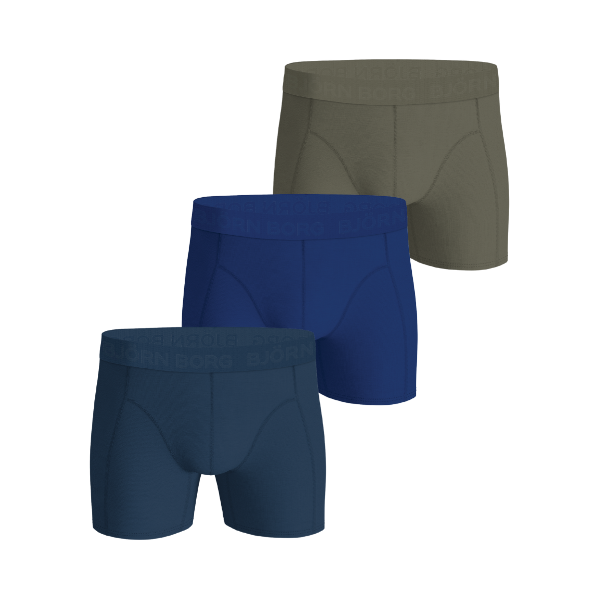 Cotton Stretch Boxer 3P - Green/Blue/Navy