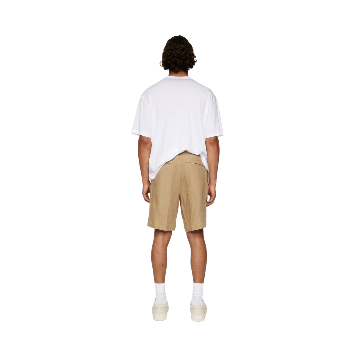 Brady Drape Linen Shorts - Sepia Tint