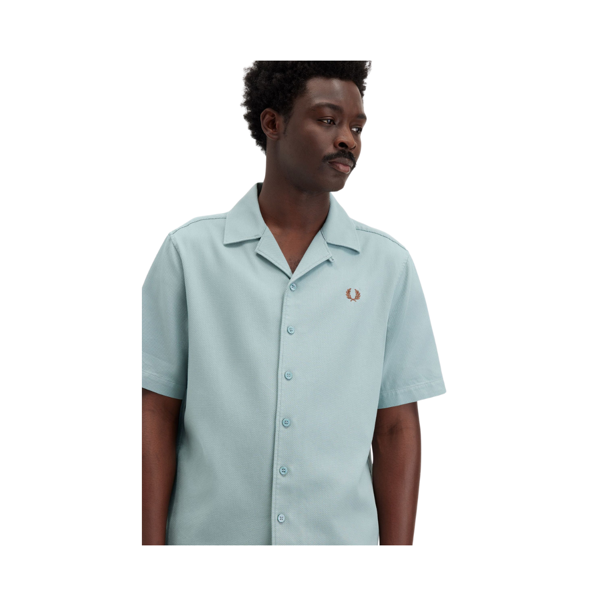 Pique Txtr Rev Collar Shirt - Silver Blue