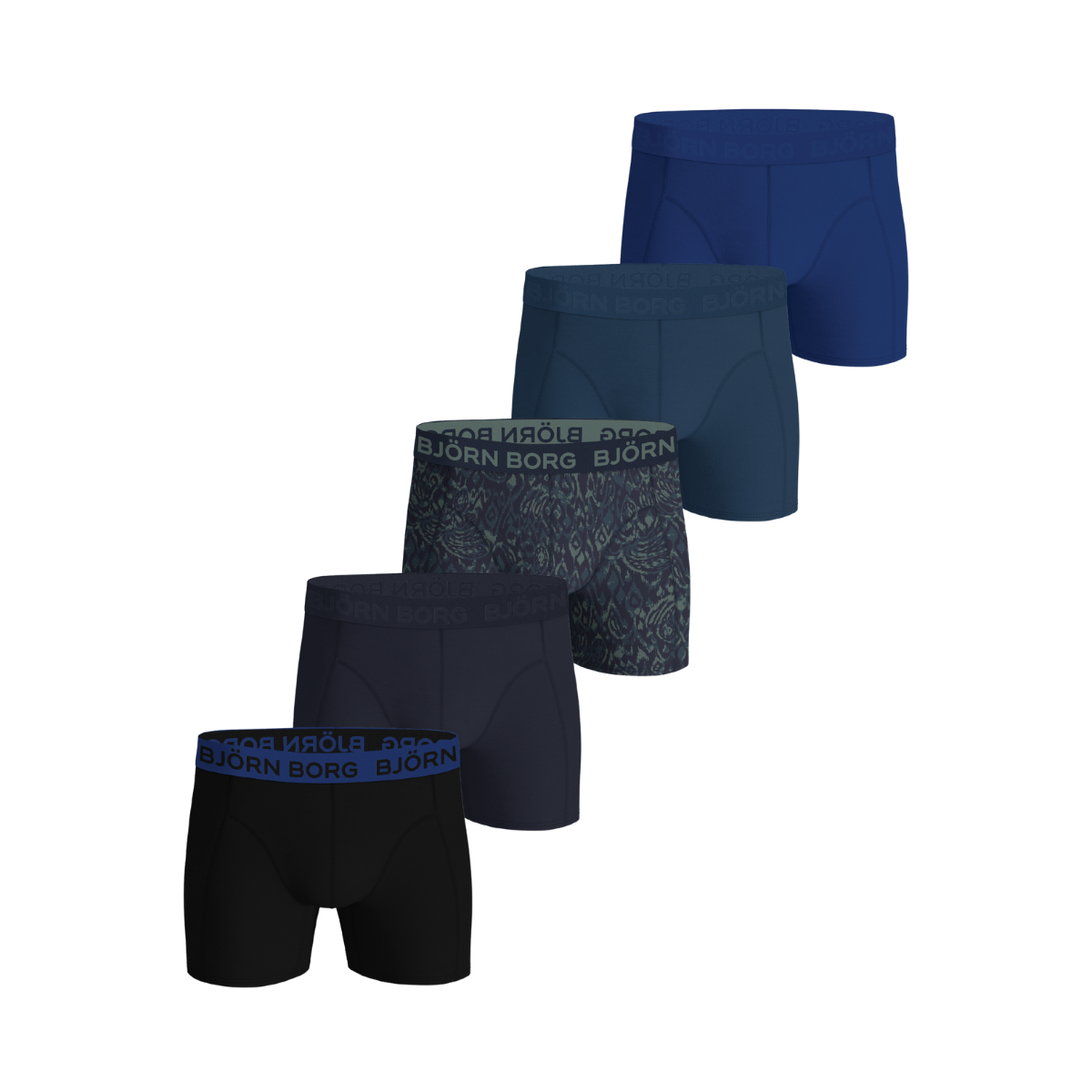 Cotton Stretch Boxer 5P - Blue/Black/Navy