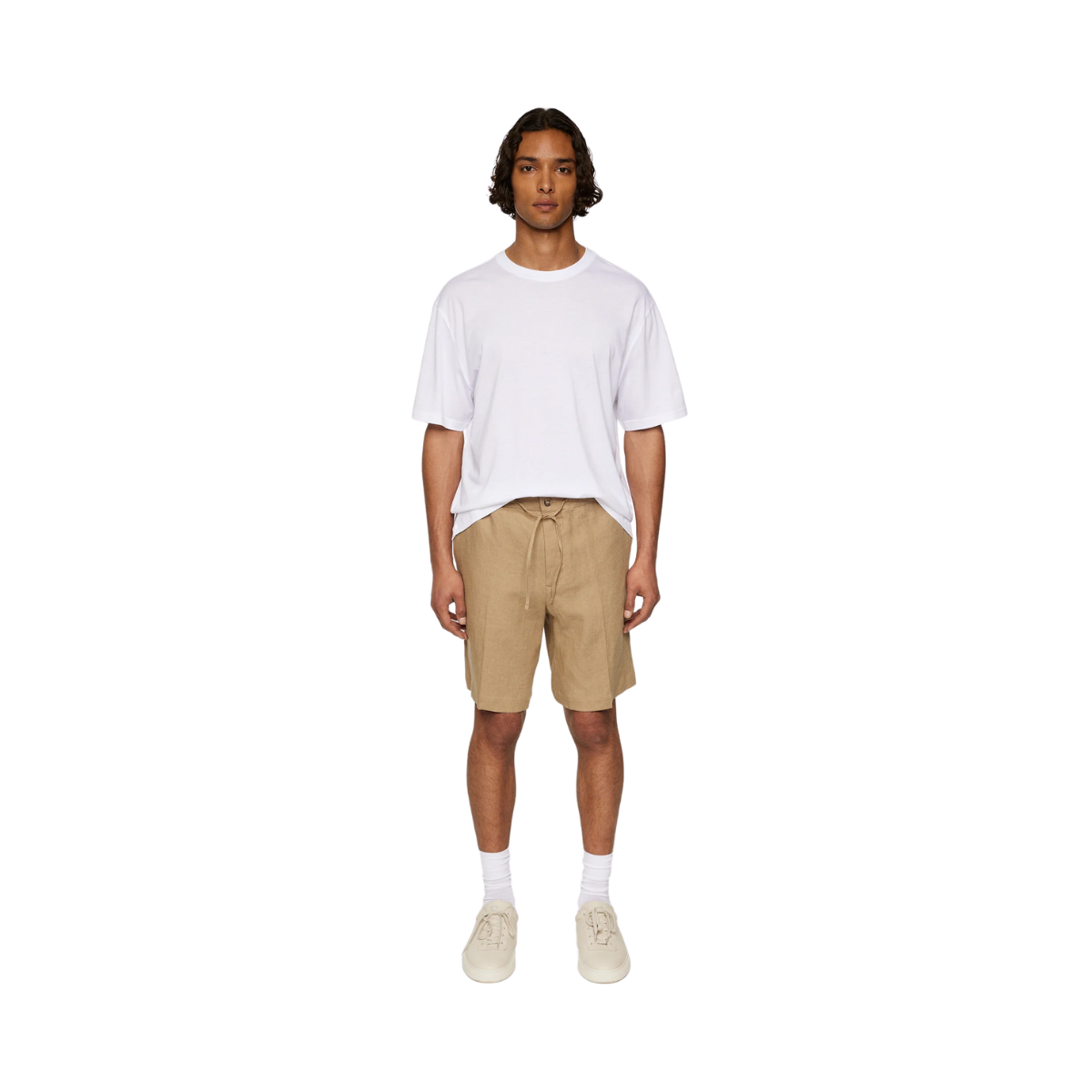 Brady Drape Linen Shorts - Sepia Tint