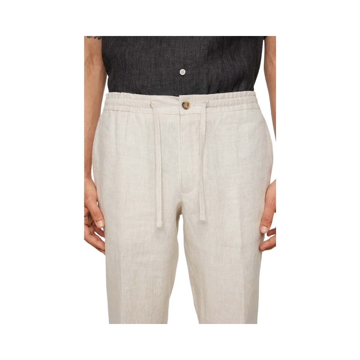 Soren Drape Linen Pants - Moonbeam
