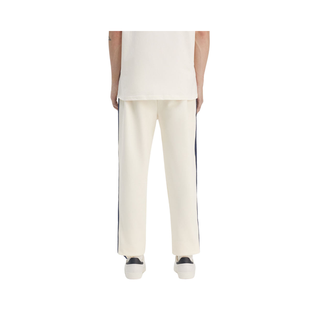 CONTRAST TAPE TRACK PANT - Ecru/Tennis Blue