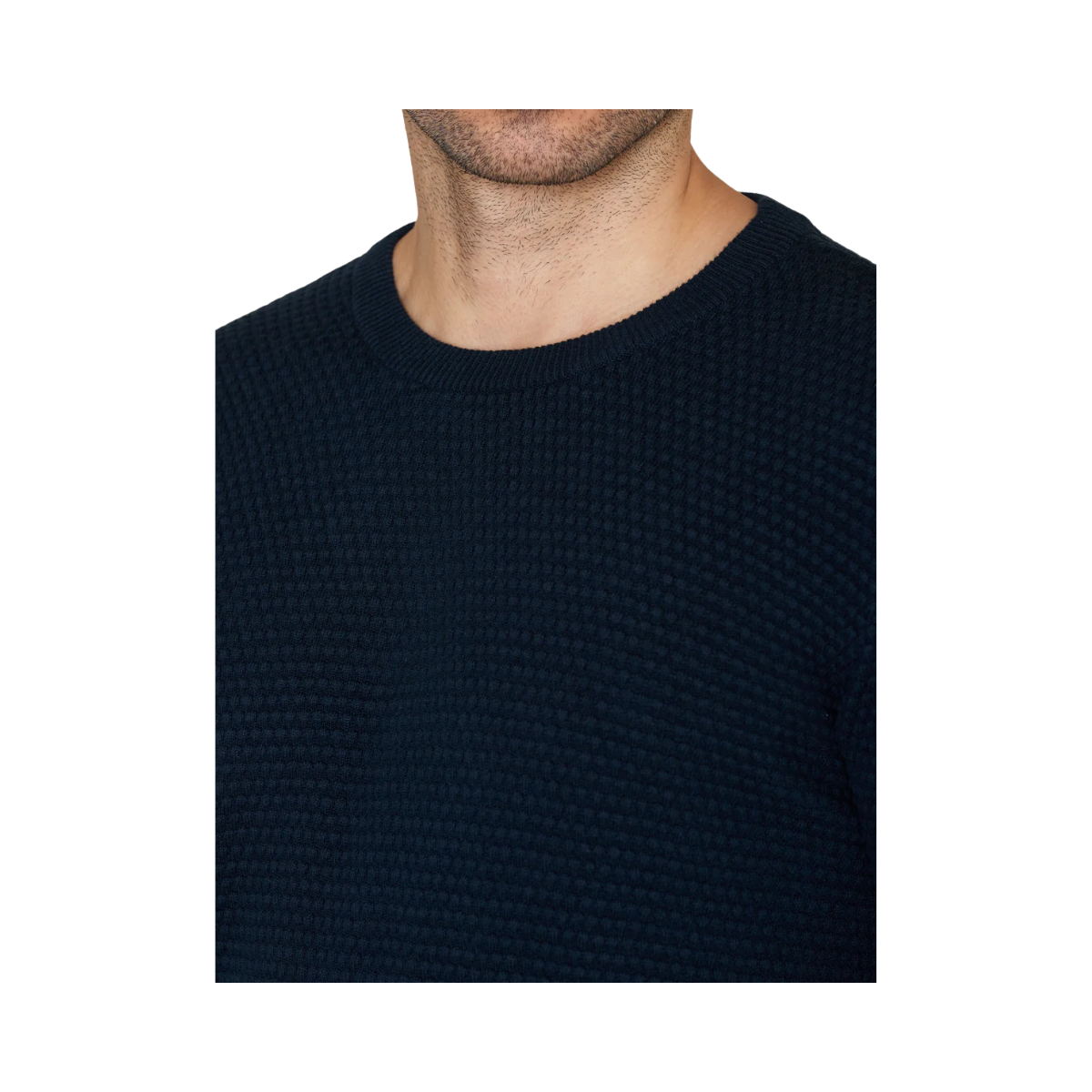 Vagn Reg Bubble Knit Crew Neck - Total Eclipse