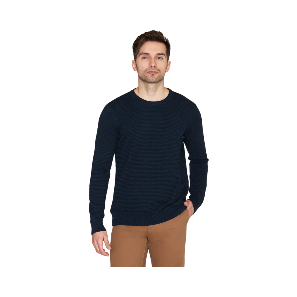 Bubble Knit Crew Neck - Total Eclipse