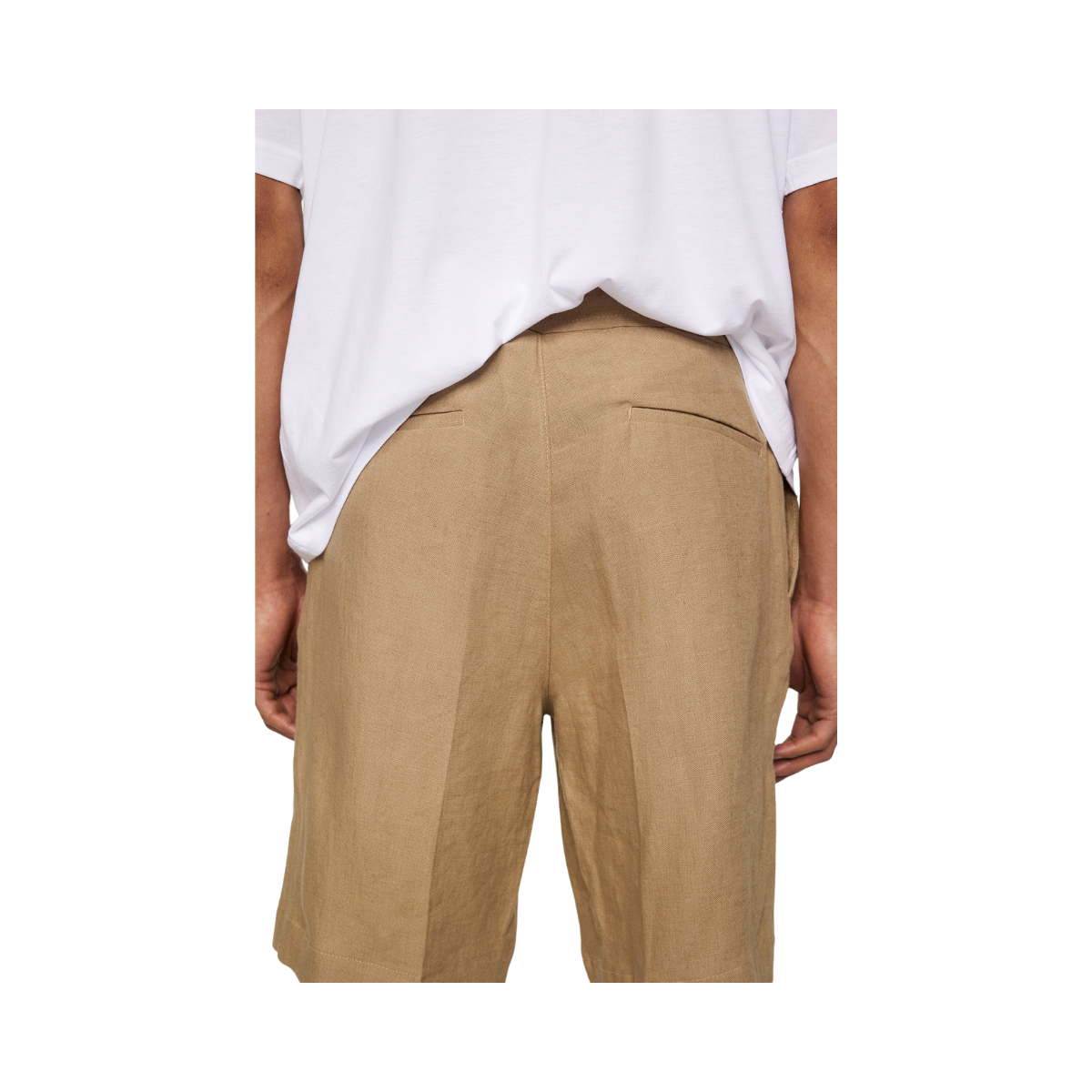 Brady Drape Linen Shorts - Sepia Tint