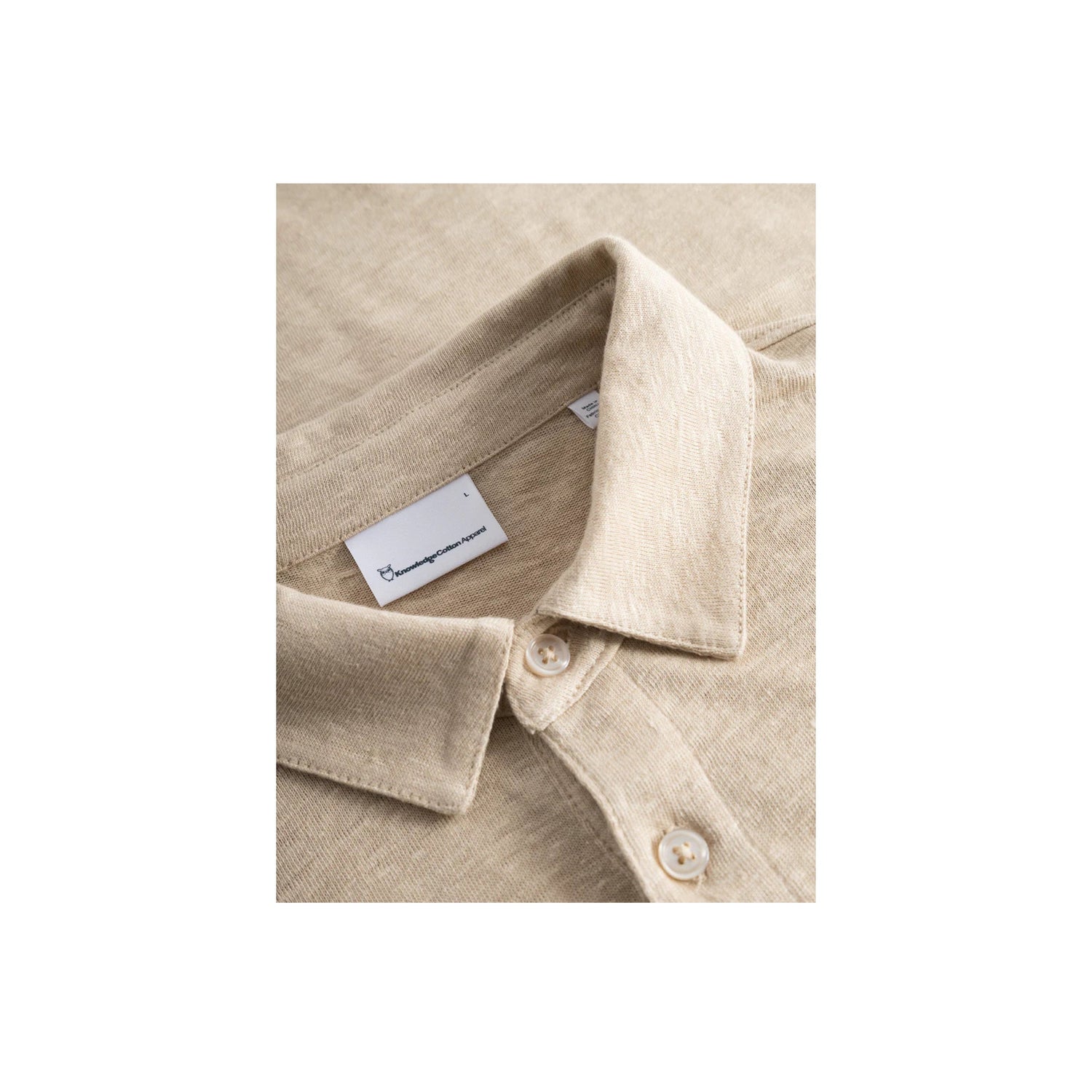 Linen polo - Safari