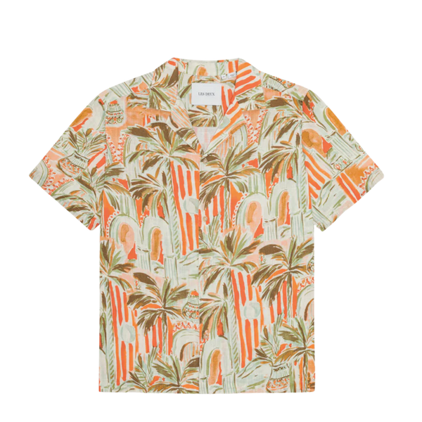 Palm AOP SS Shirt - Raw Sienna Orange