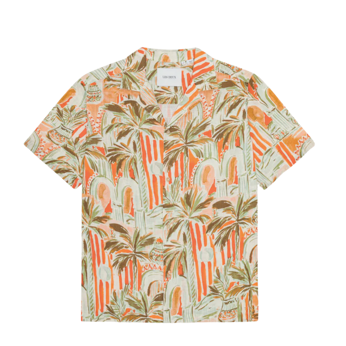 Palm AOP SS Shirt - Raw Sienna Orange