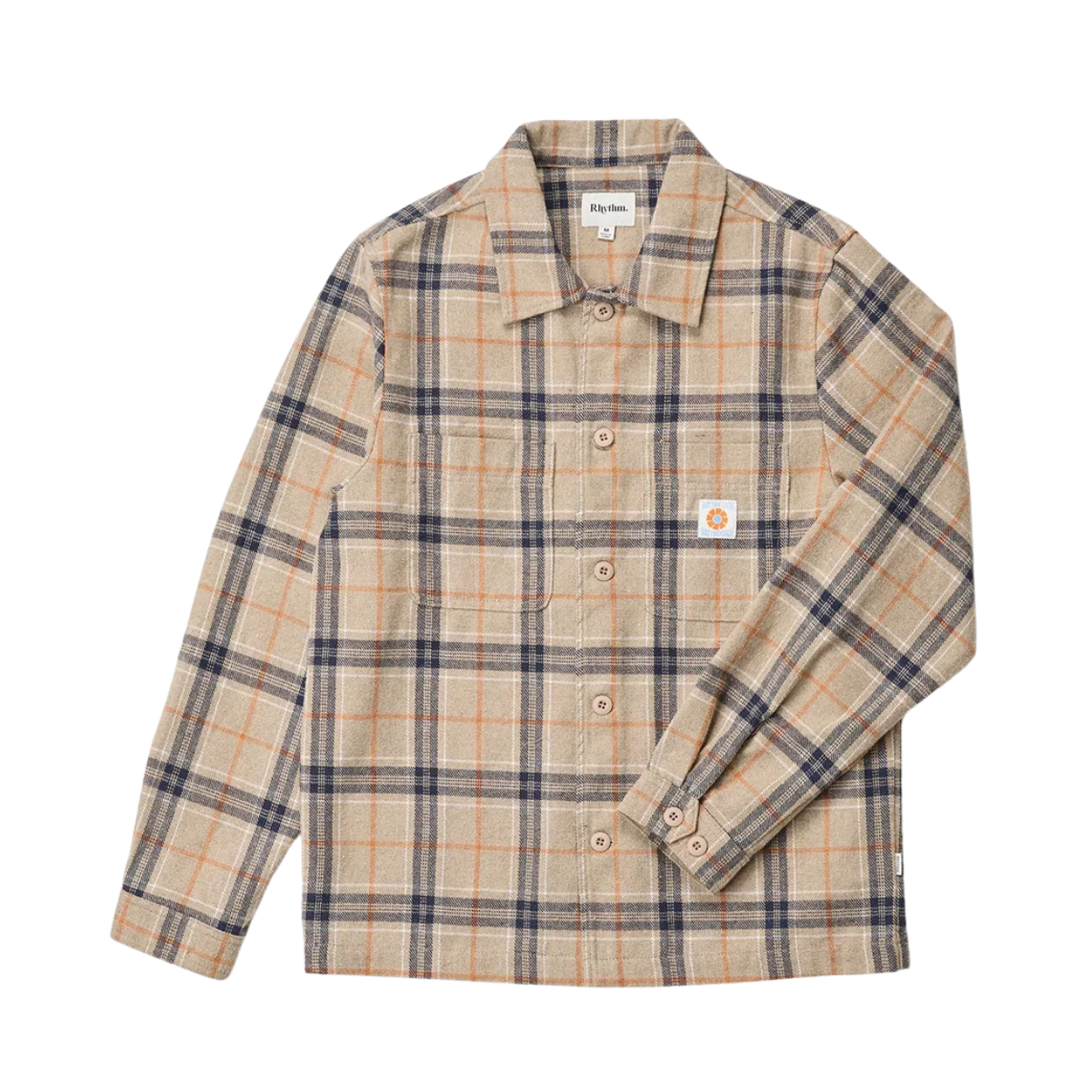 Oscar Check LS Shirt - Stone
