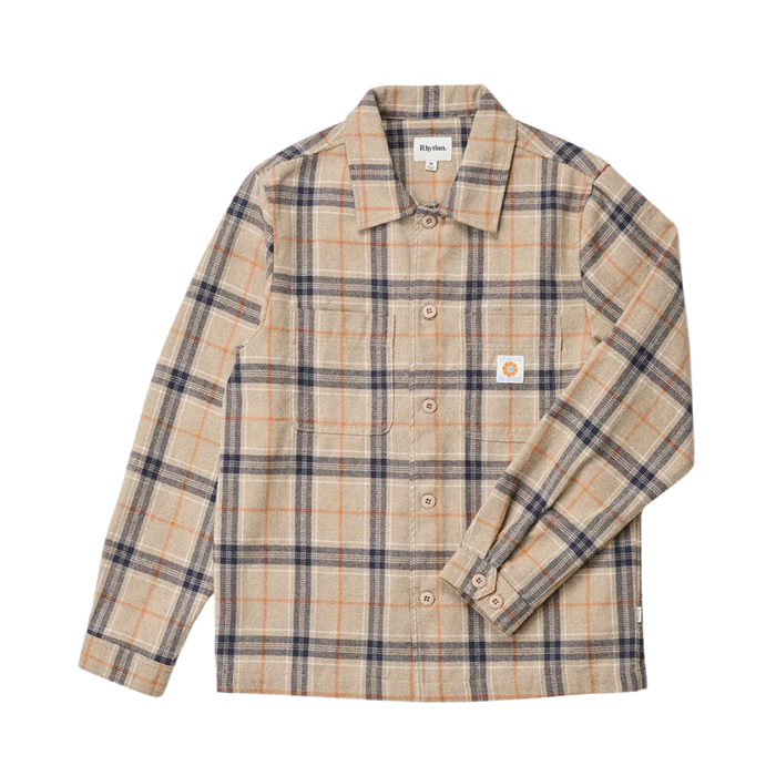 Oscar Check LS Shirt - Stone