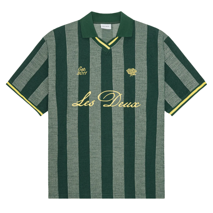 Stripe Jacquard Football Jersey - Pine Green