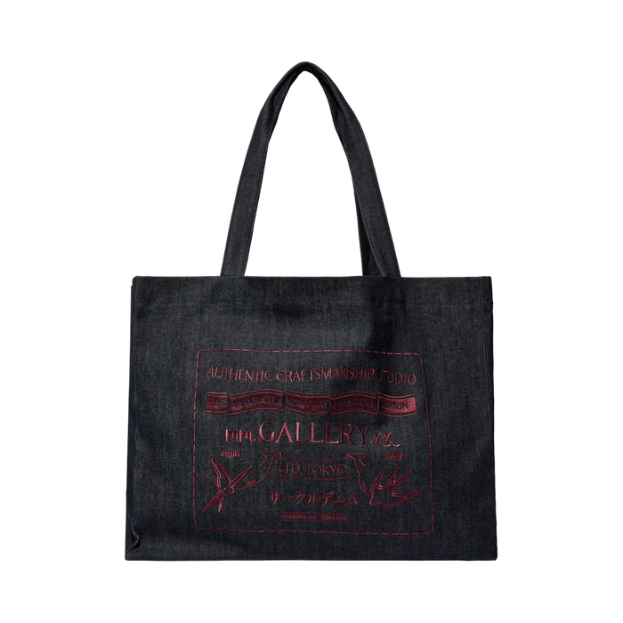 MMGGallery Circle Denim Tote Bag - 460 Indigo Blue