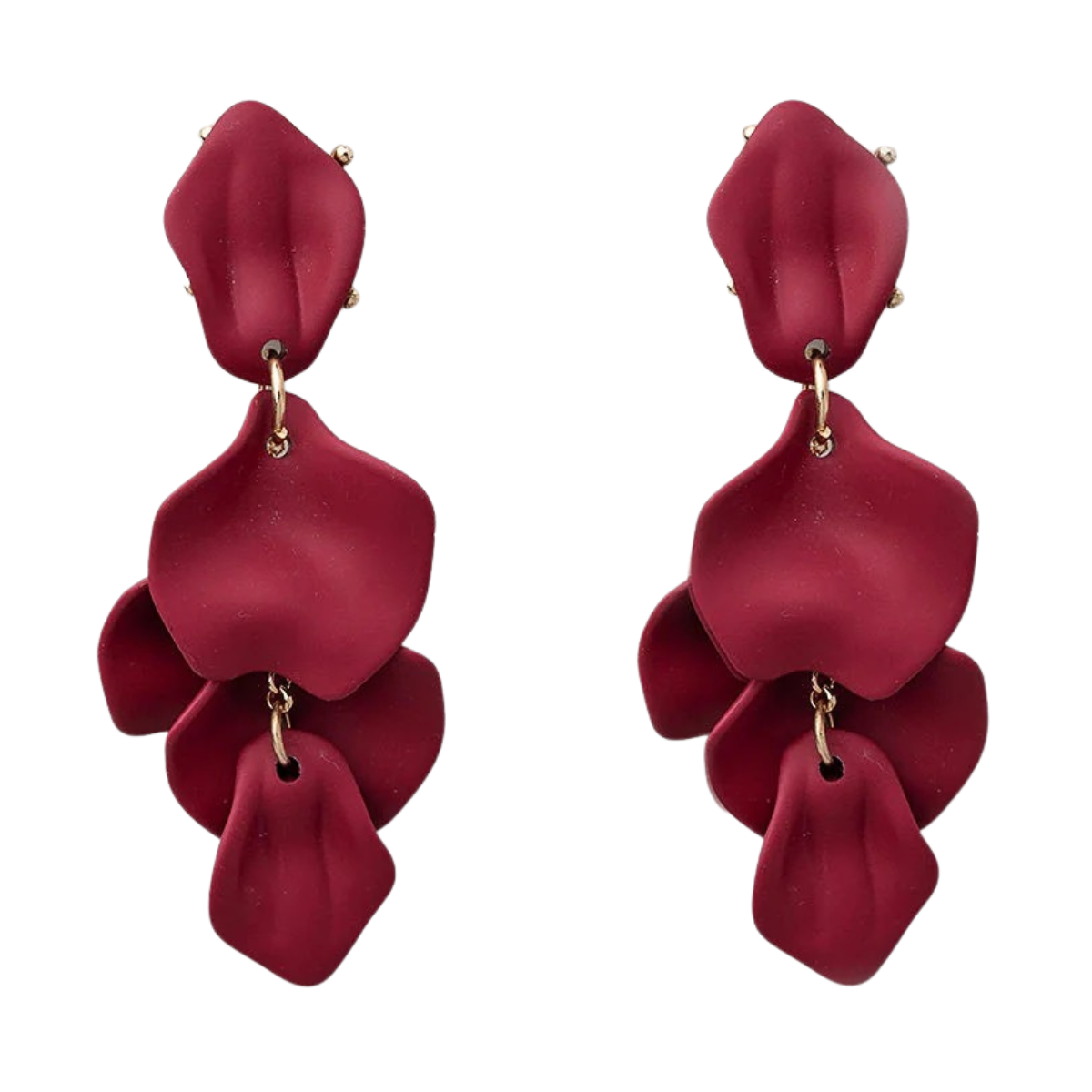 Leaf Earrings Mat - Burgendy