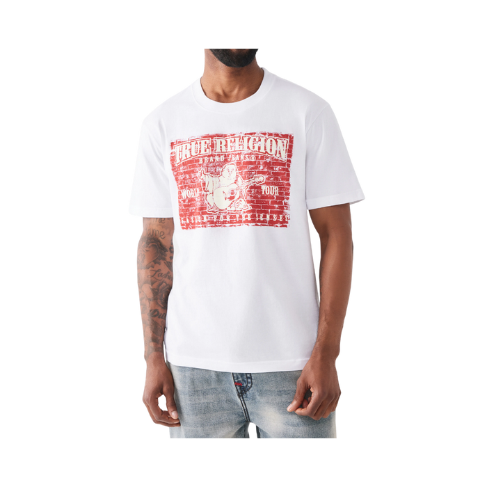 Painted Brick Buddha Tee - Optic White