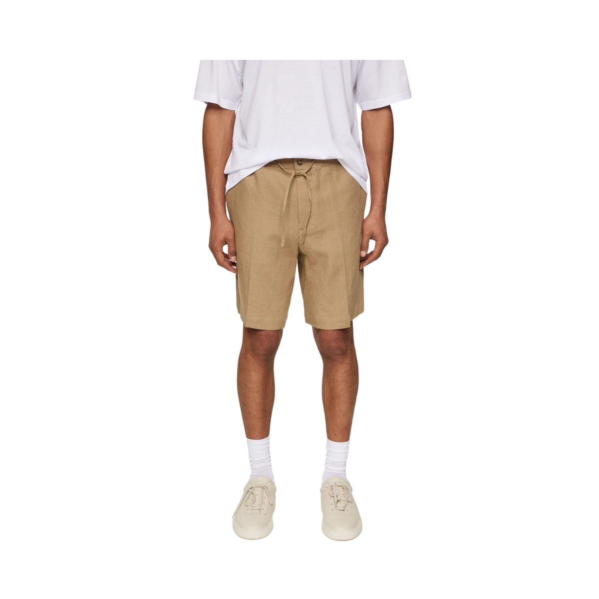 Brady Drape Linen Shorts - Sepia Tint