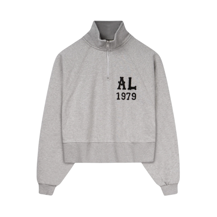 Cropped Ivy Half Zip - American Grey