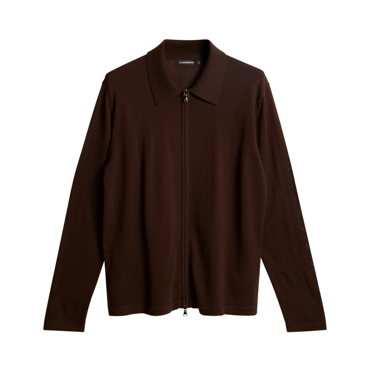 Kaleb Merino Zip Cardigan - Brown