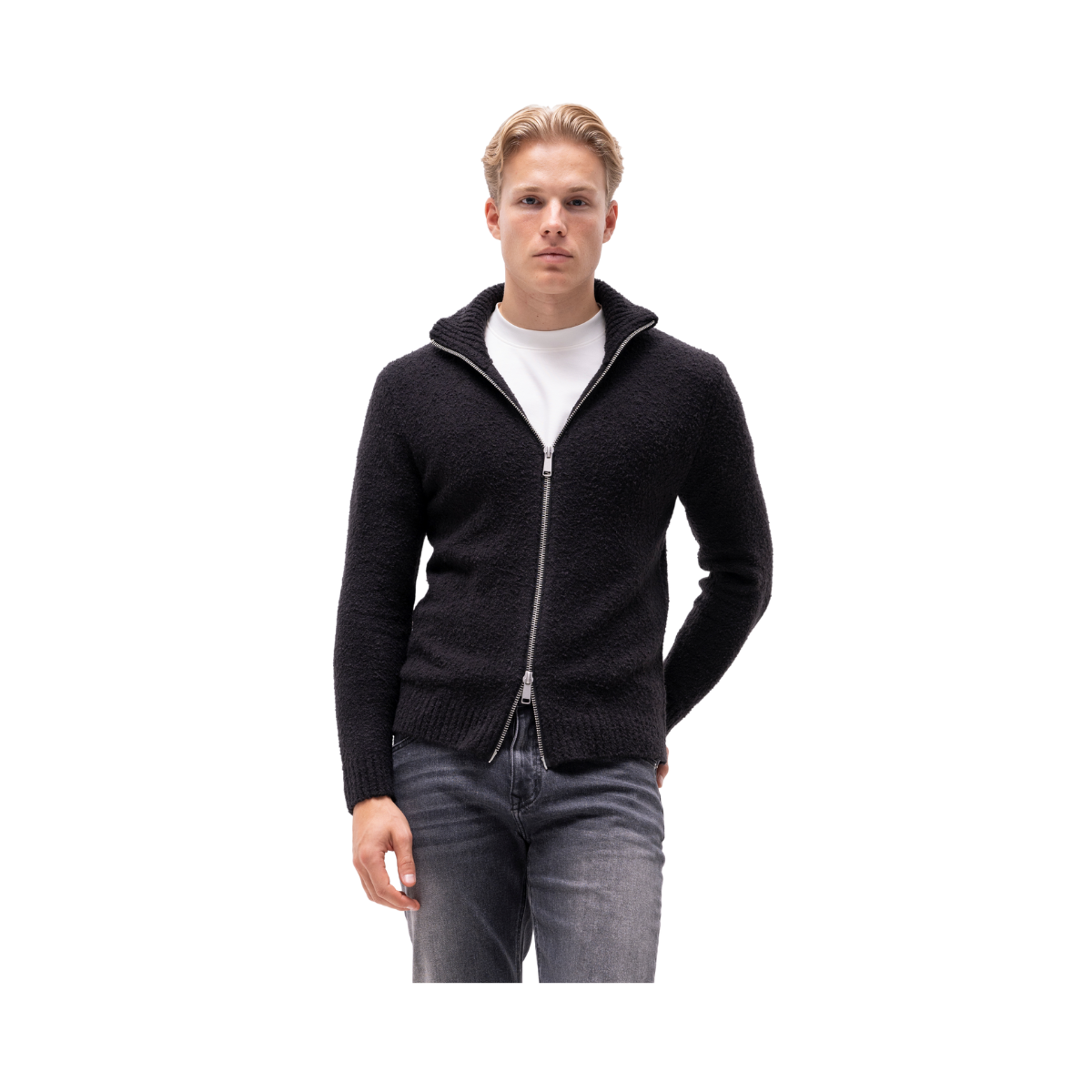 Marcello Zip Knit V1 - Black