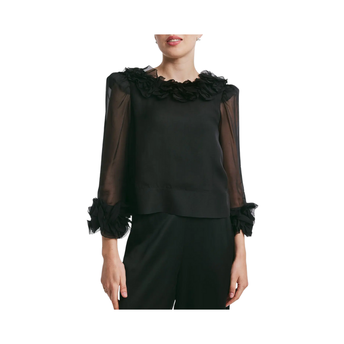 Organza Frilly Top - Black