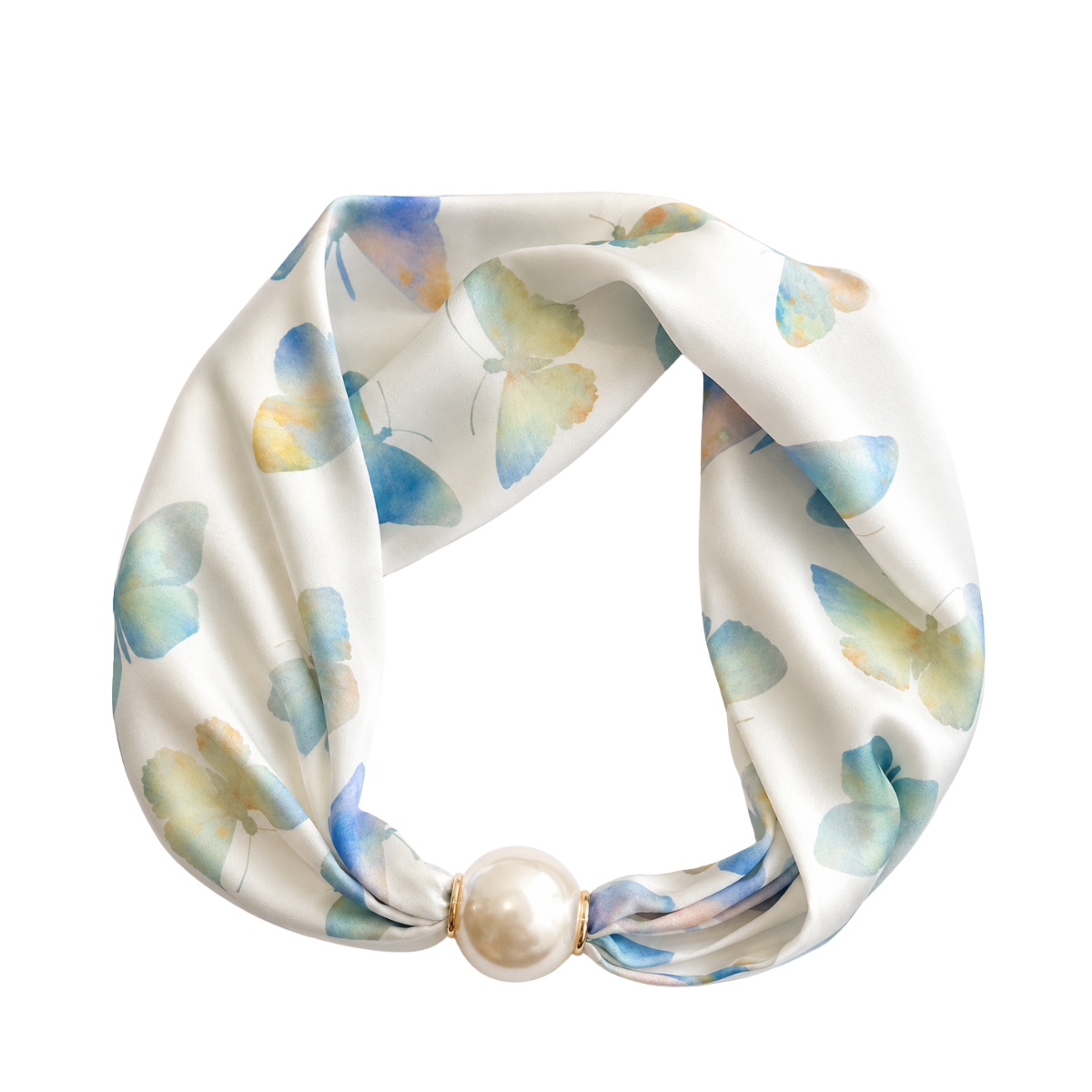 Pärlsilkesscarf - Beige