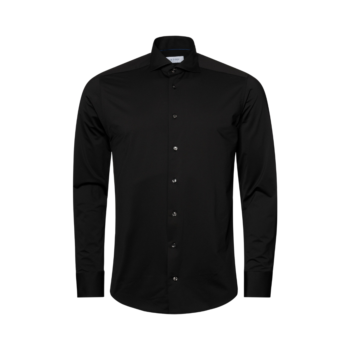 Wide Spread Slim Stretch Shirt - Black