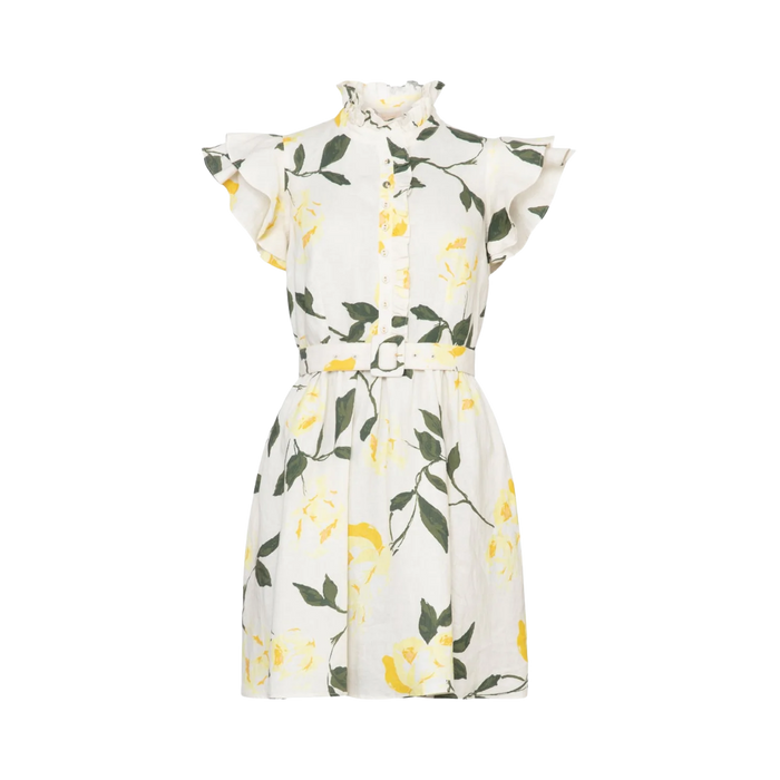 Linen Ruffle Dress - Sunlight