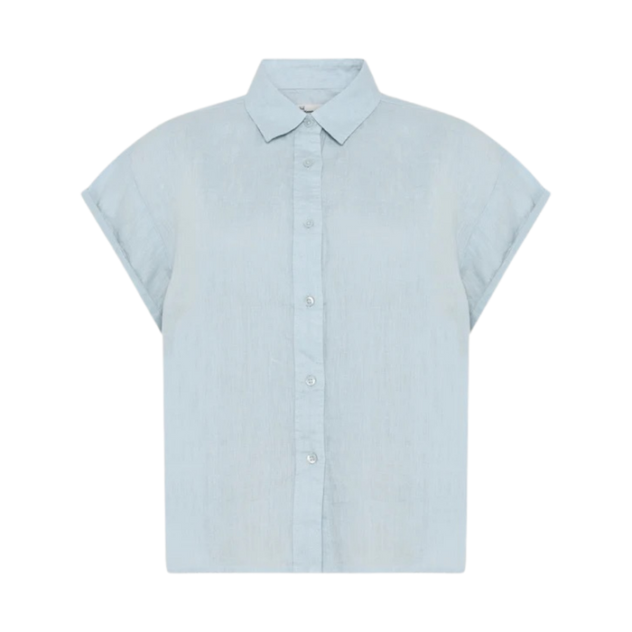 Aster Fold-Up Linen SS Shirt - Skyway