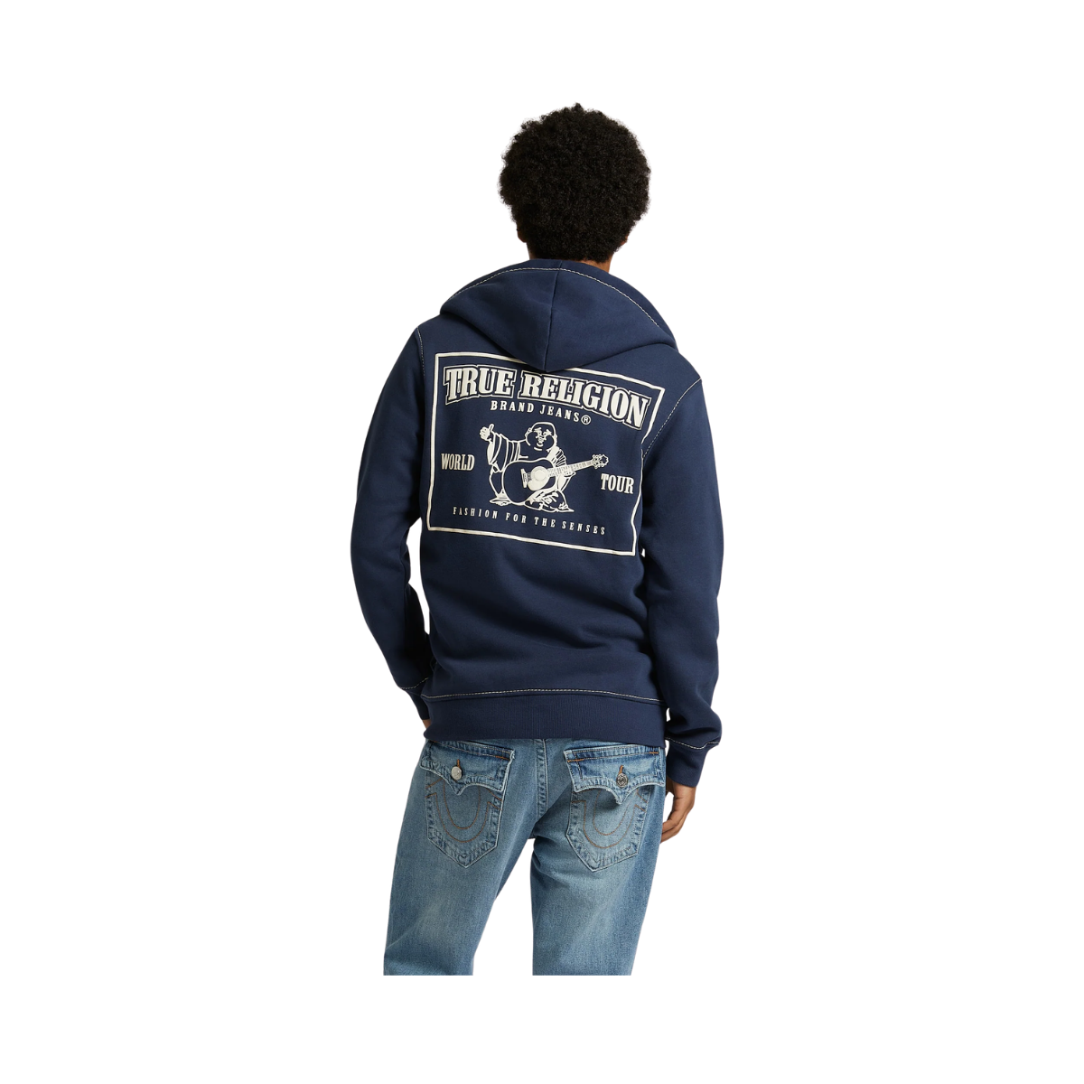 Big T Zip Up Hoodie - Dress Blue