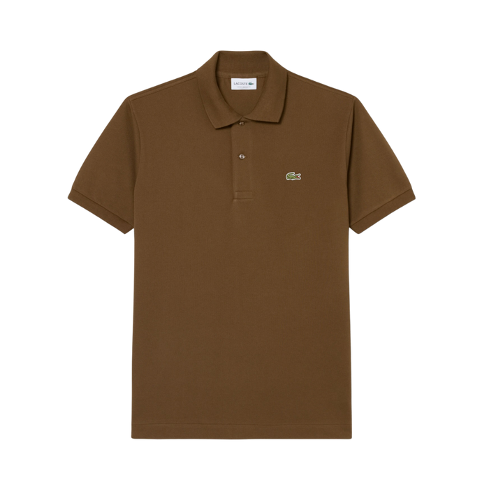 Short Sleeved Ribbed Coll - Coffee brown