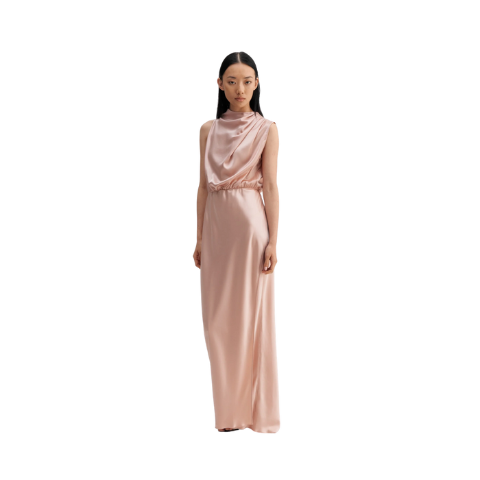 Lima Satin Dress - Dusty Pink