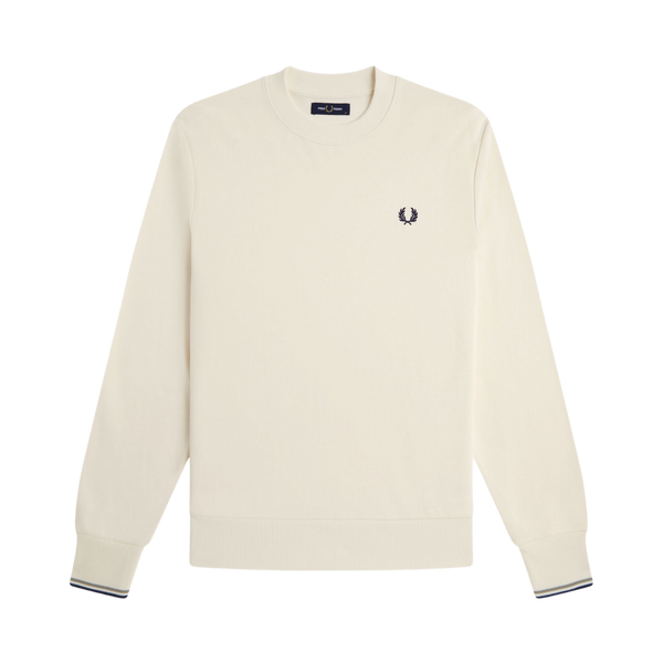 Crew Neck Sweatshirt - Ecru/Seagrass