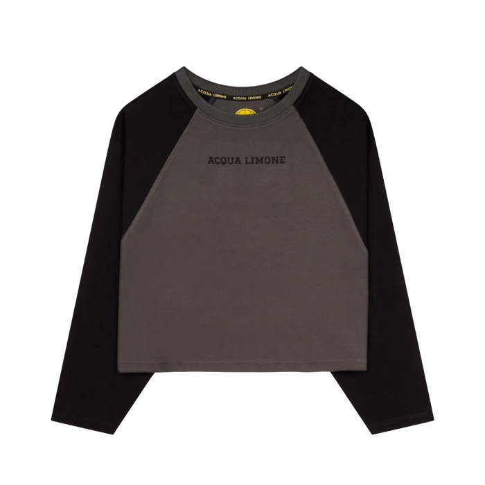 Cropped Varsity LS Tee - 280 Anthracite Black