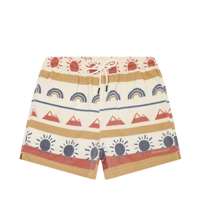 Mid-Thigh Icon Seersucker Swimshorts - Multi Color Aop