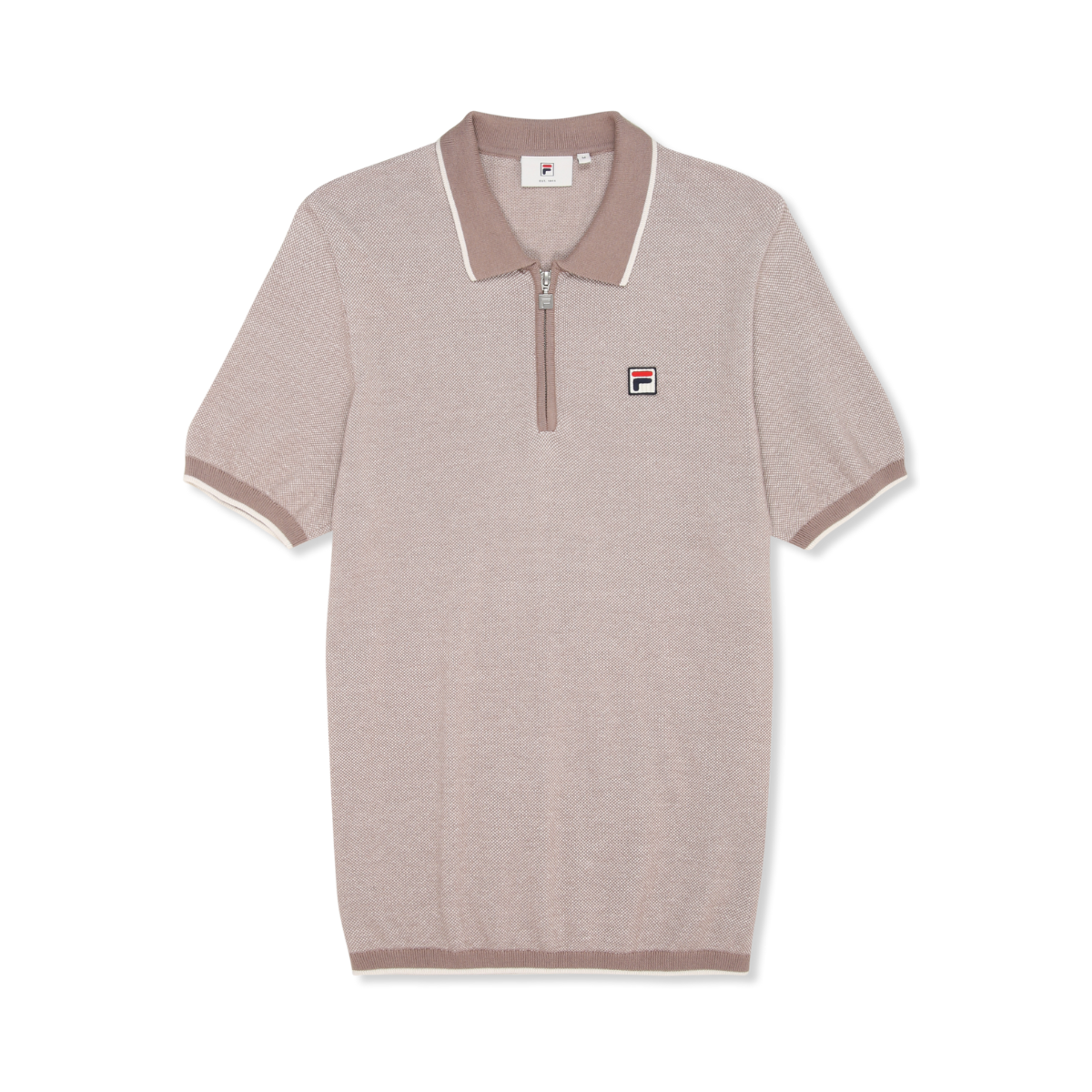 Lucino Knit Polo Shirt - Taupe Gray Melange