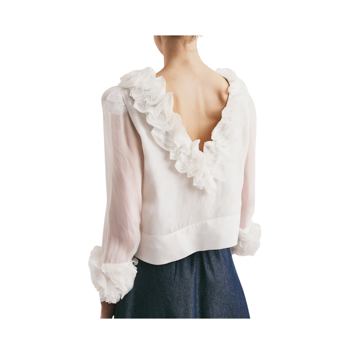 Organza Frilly Top - Vintage White