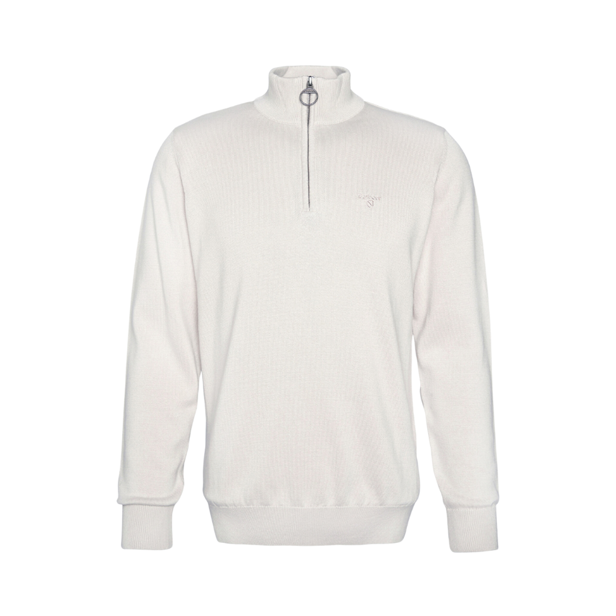 Cotton Half Zip - White