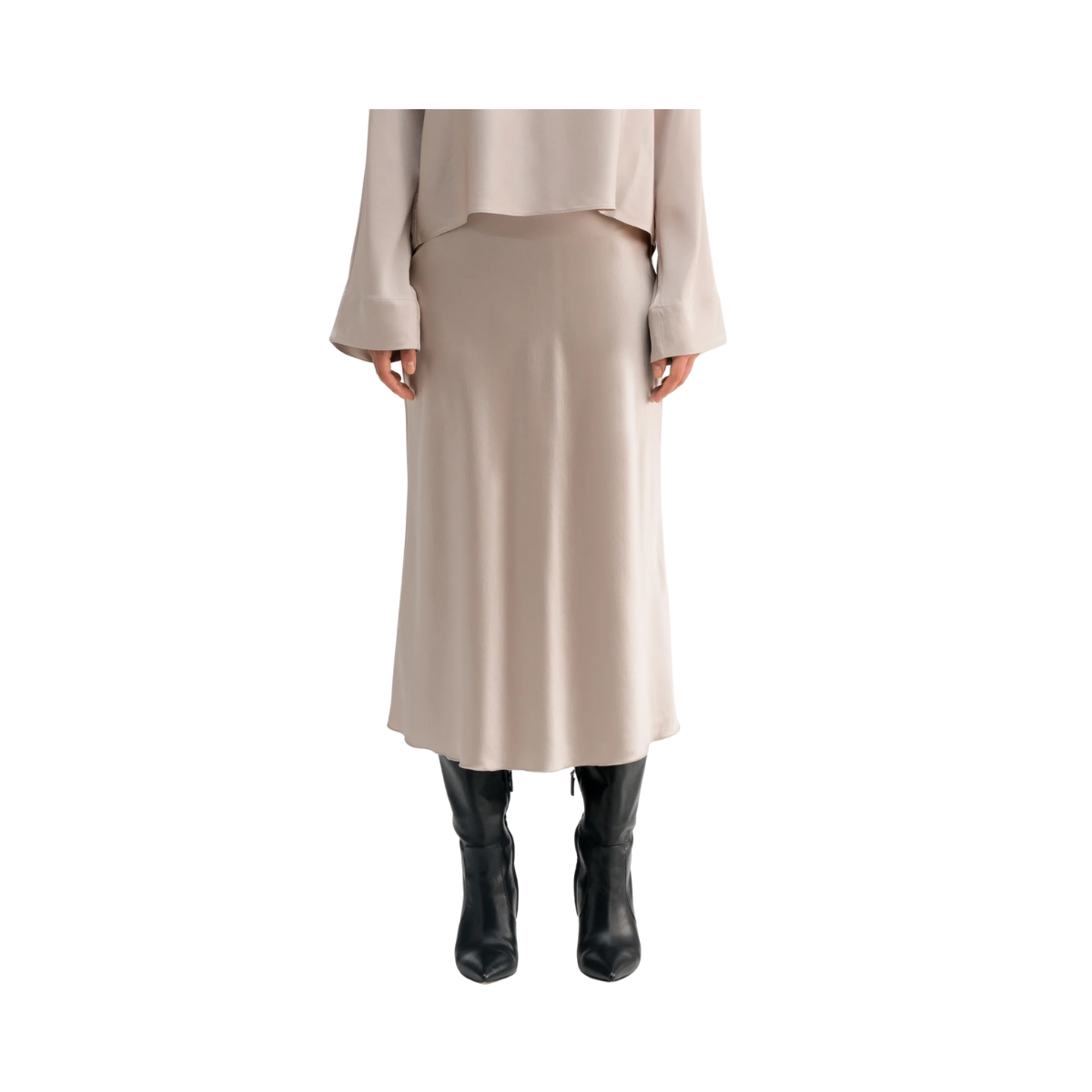 Hana satin skirt - Greige