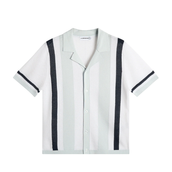 Remus Resort Collar Knit Polo - Skywriting