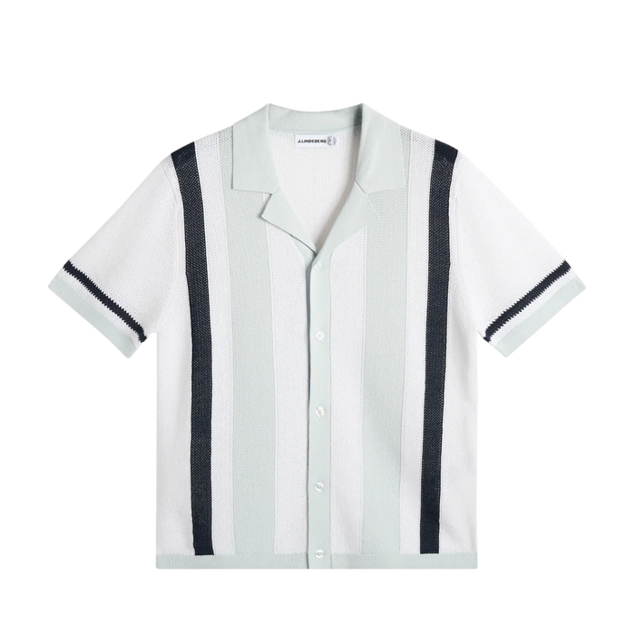 Remus Resort Collar Knit Polo - Skywriting