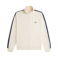 Contrast Tape Track Jacket - Ecru/Tennis Blue